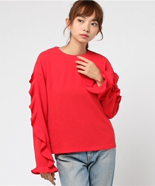 GREED International CREPE WEAVE ロングスリーブブラウス