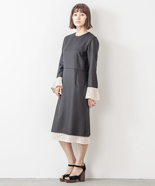 Banner Barrett WOOL GEORGETTE DRESS