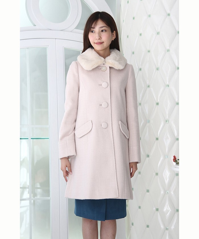PATTERN fiona バーズアイラメ入りステンロングコート
