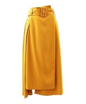 RACEA ベルト付アシンメトリーカラーロングスカート