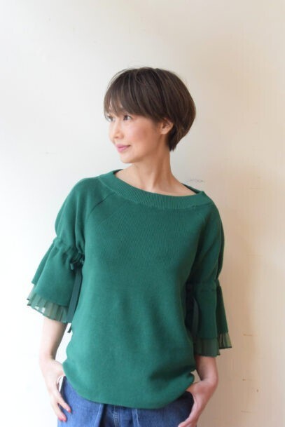 sacai ラッフルスリーブ トップ