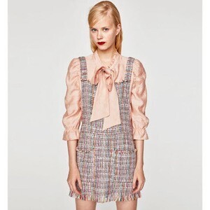 ZARA カラフルツイードジャンパースカート