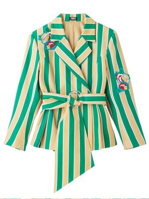 PAMEO POSE ＜18SS＞POWER SHOULDER JACKET STRIPE