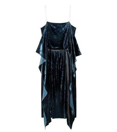 LE CIEL BLEU クラッシュベルベットフルイドドレス