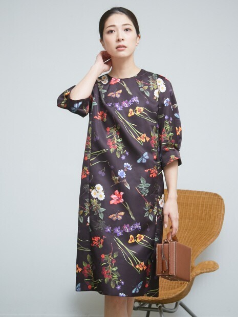 DESIGNWORKS ボタニカルプリントワンピース