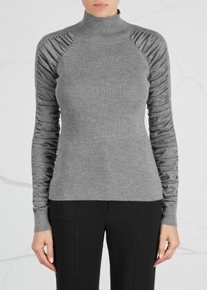 ADEAM ruched stretch-knit jumper