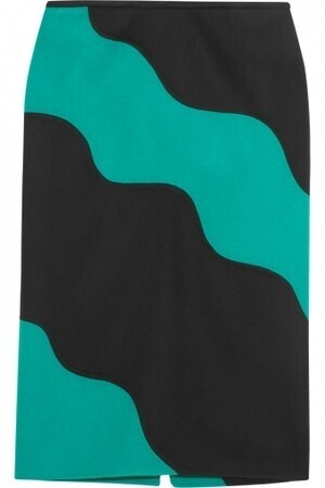 AGNONA Two-tone cashmere-felt skirt