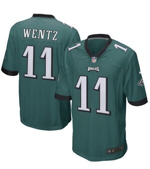 NIKE Men's Philadelphia Eagles Carson Wentz Nike Green Game Jersey