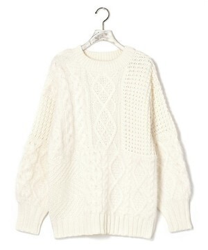 w closet パッチワーク風フェザーニット