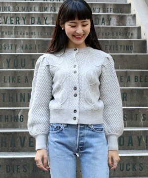 FREAK'S STORE パフスリーブニットカーデ