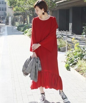 JOURNAL STANDARD L'ESSAGE ジョーゼットペプラムワンピース