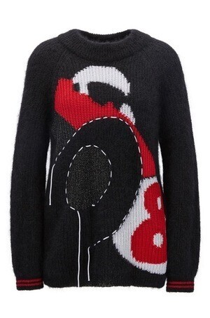 HUGO BOSS Intarsia sweater in a mohair blend