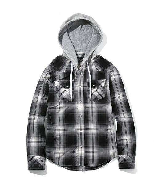 NUMBER (N)INE HOODED WESTERN SHIRTS_OMBRE CHECK
