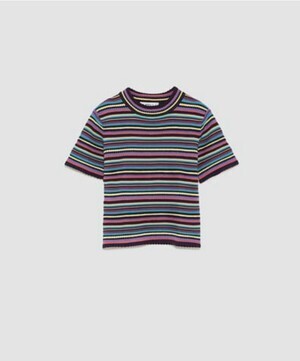 ZARA マルチカラーストライプ柄セーター