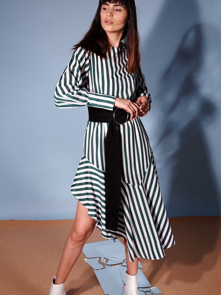 GHOSPELL Powerlines Bias-cut Dress