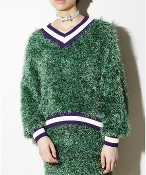 PAMEO POSE SHAGGY SHORT KNIT TOP