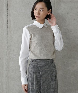 H/standard ニットコンビシャツ