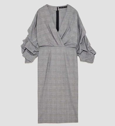 ZARA チェック柄シフトワンピース