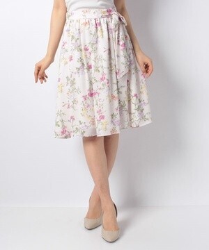 LAISSE PASSE ボタニカルプリントスカート