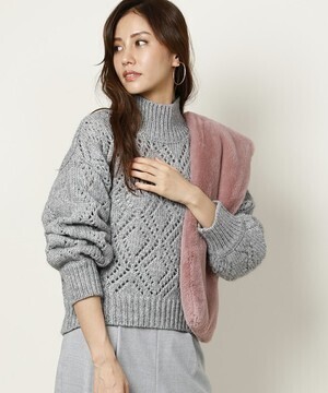 FREAK'S STORE 透かし編みタートルニット