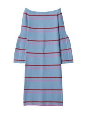 PAMEO POSE PLEATS SLEEVE KNIT DRESS