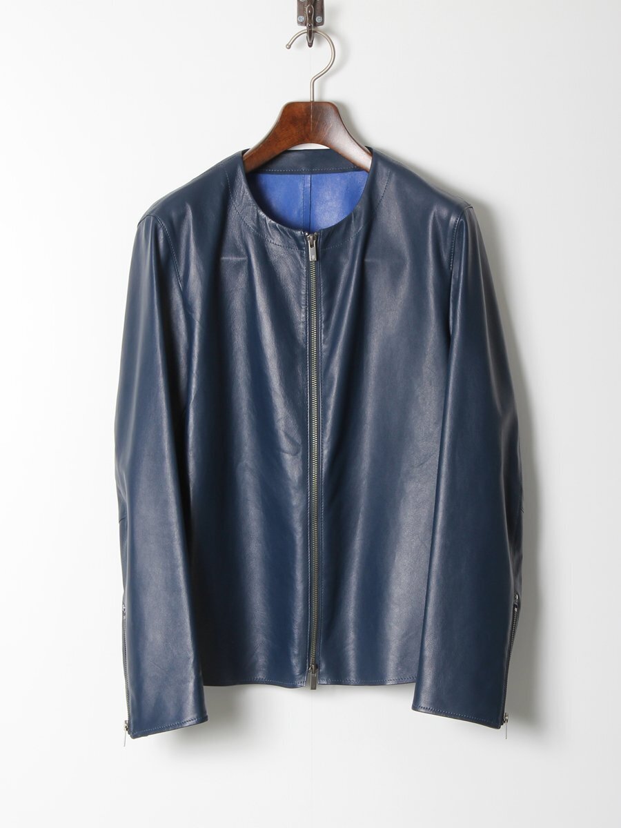 LANVIN en Bleu レザーライダース