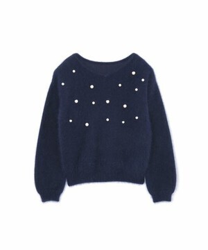 JILLSTUART パール付アンゴラニット