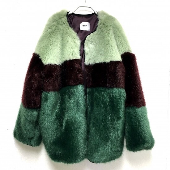 SAAAGE boutique ブロッキングフェイクファーコート