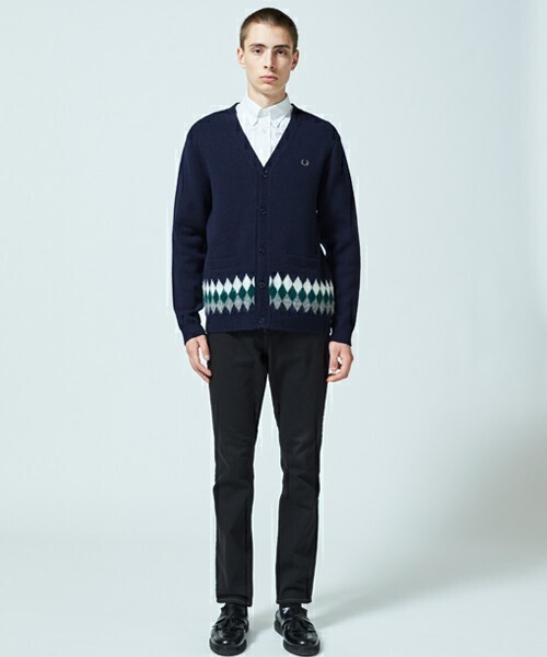 FRED PERRY Argyle V-Neck Cardigan