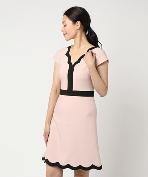 kate spade new york スワンプ スカラップ ショート スリーブ ドレス