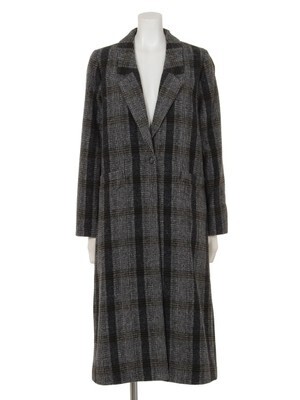LADYMADE ストライプチェックロングJK