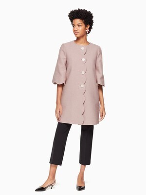 kate spade new york SWAMPED SCALLOP TWEED COAT