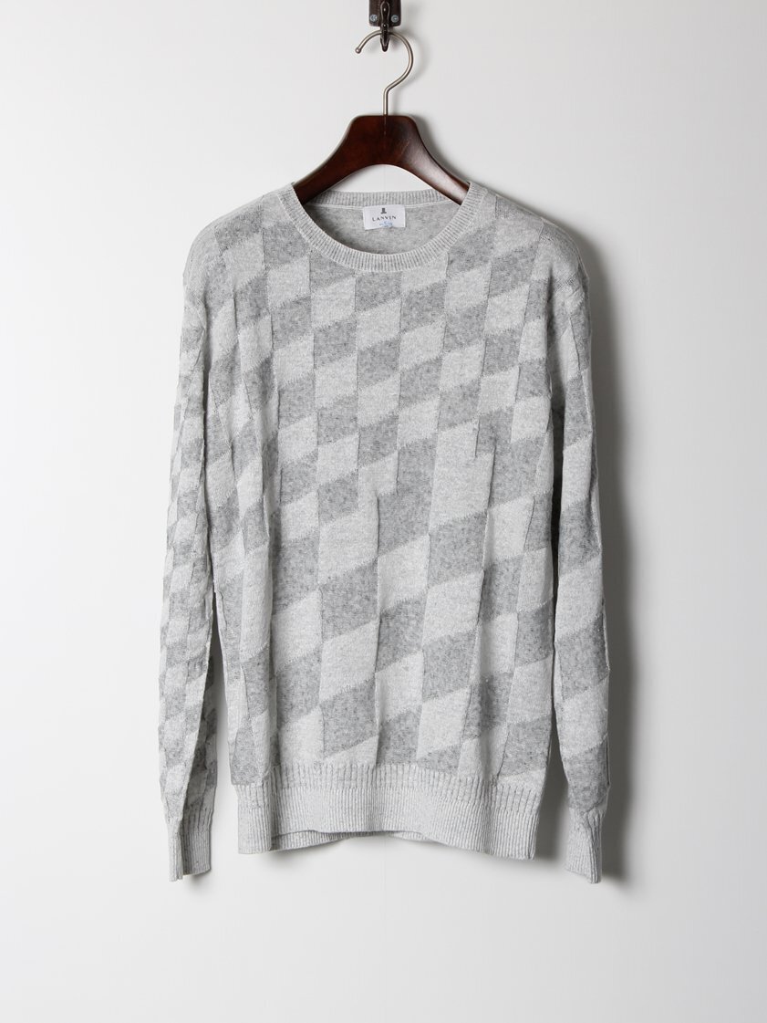 LANVIN en Bleu ブロック柄ニット
