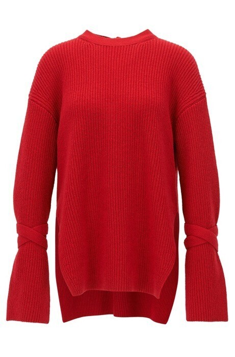HUGO BOSS Relaxed-fit wool-blend sweater with feature cuffs