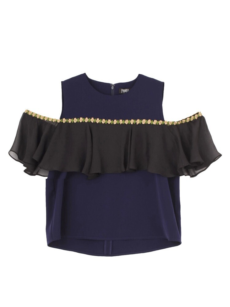 PAMEO POSE VEIL SLEEVE TOP