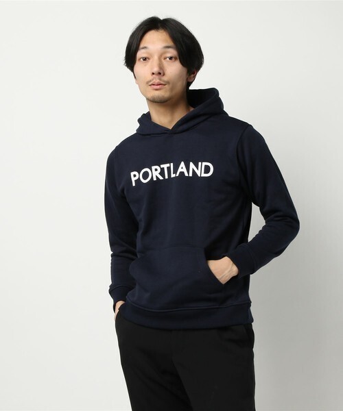 ikka カレッジロゴプルパーカー