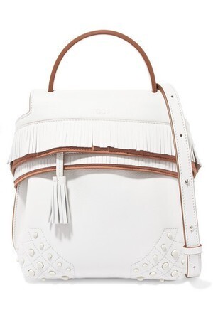 TOD'S Wave fringed leather backpack