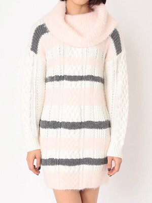 CECIL McBEE フェザーケーブルオフタートルニットワンピース|CECIL McBEE(セシルマクビー)のワンピース|ファッション通販 Ailand(アイランド)