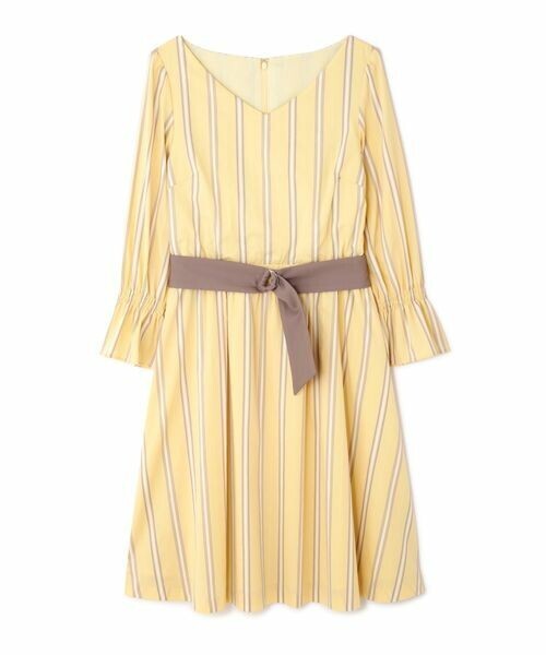 PROPORTION BODY DRESSING カラーストライプサッシュ付ワンピース