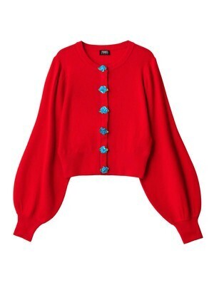 PAMEO POSE ROSE BUTTON CARDIGAN