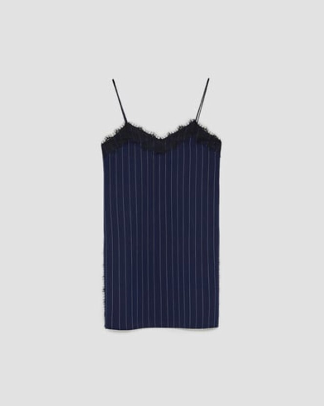 ZARA ピンストライプ柄キャミソールワンピース