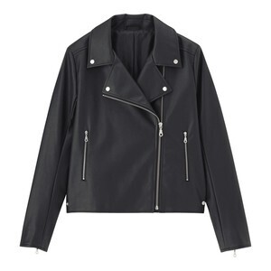 GU フェイクレザーバイカーブルゾン