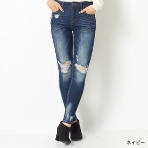 GORGE デニムダメージスキニーパンツ