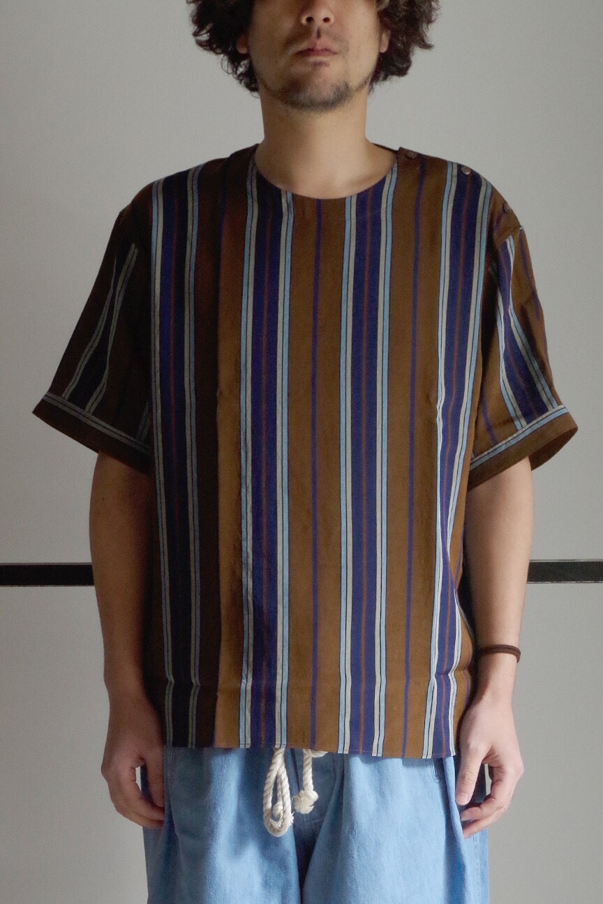 RAINMAKER KYOTO BOLD STRIPE S/S SHIRT/ NAVY STRIPE