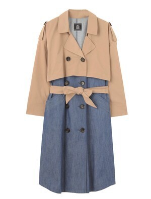 PAMEO POSE DENIM TRENCH COAT