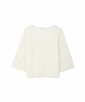 PROPORTION BODY DRESSING チュールレーススリーブニット