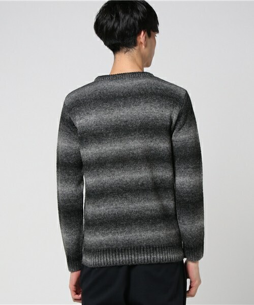 HIGH STREET グラデーションボーダークルーネックニット
