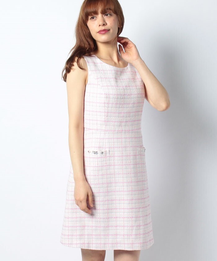 LAISSE PASSE ポケットビジュー付ワンピース