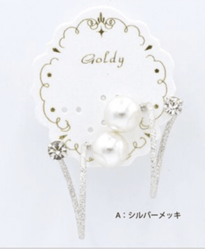 GOLDY 1171020 ニュアンスカーブ　サンドブラスト　パール　ピアス A
