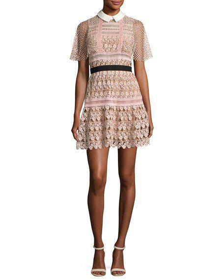 Self-Portrait Vine Cape Mini Dress